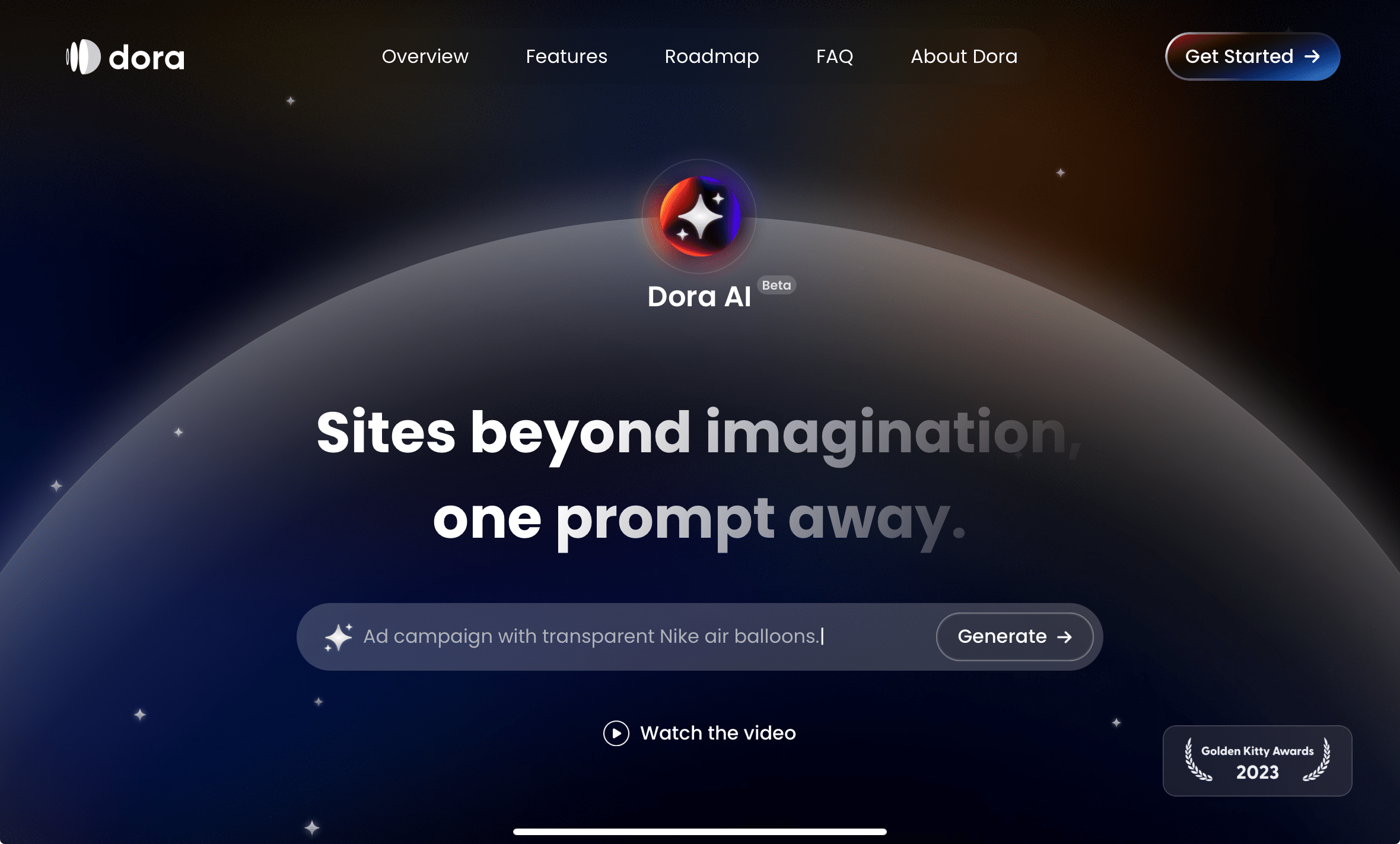 Dora AI Beta - Sites beyond imagination, one prompt away.jpeg